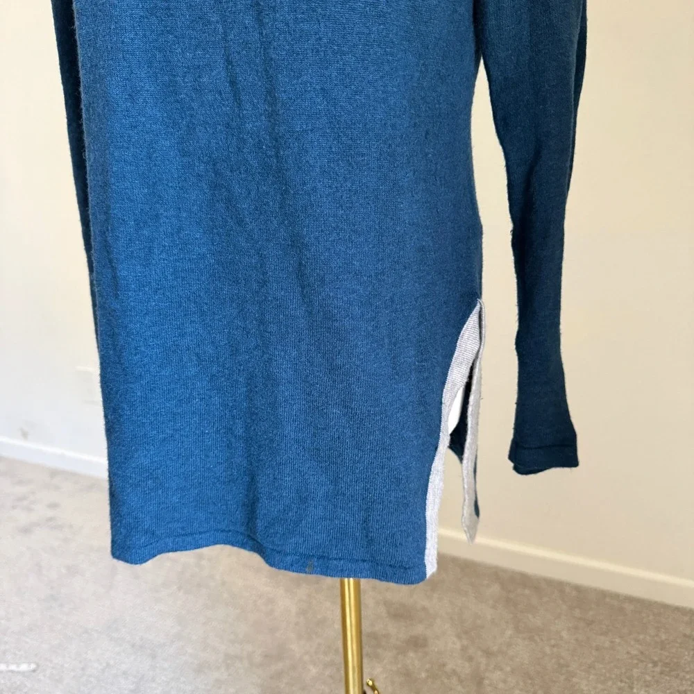 Smartwool Womens Merino Wool Blend V-Neck Tunic Sweater Teal Blue XS - Picture 3 of 10